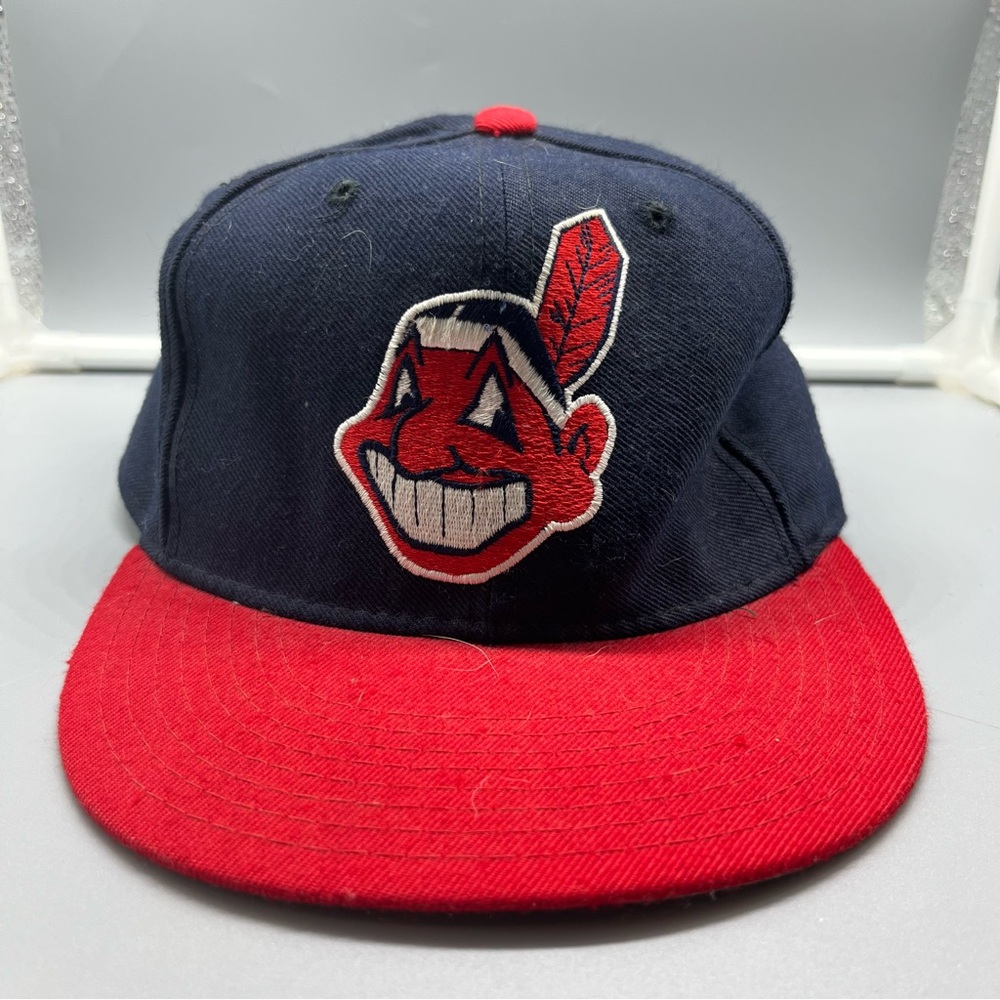 New Era Cleveland Indians Navy and Red Snapback Hat